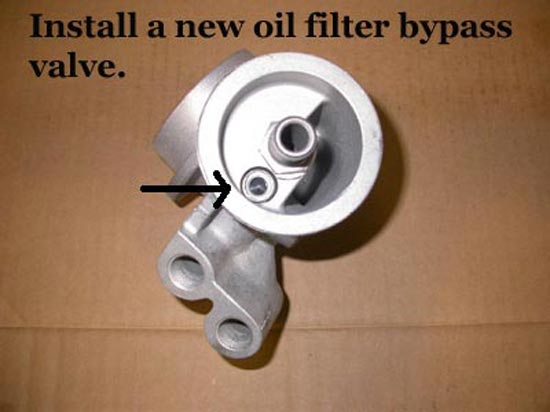 Technical Tips For Ford Chevrolet Dodge And Imported Car And Truck Gas And Diesel Engines This Tech Tip Photo Is Titled 11 Oil Filter Adapter Install New Oil Filter Bypass Valveb