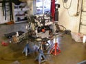 53_Chev_minivan_rebuilt_V6_engine_on_workbench